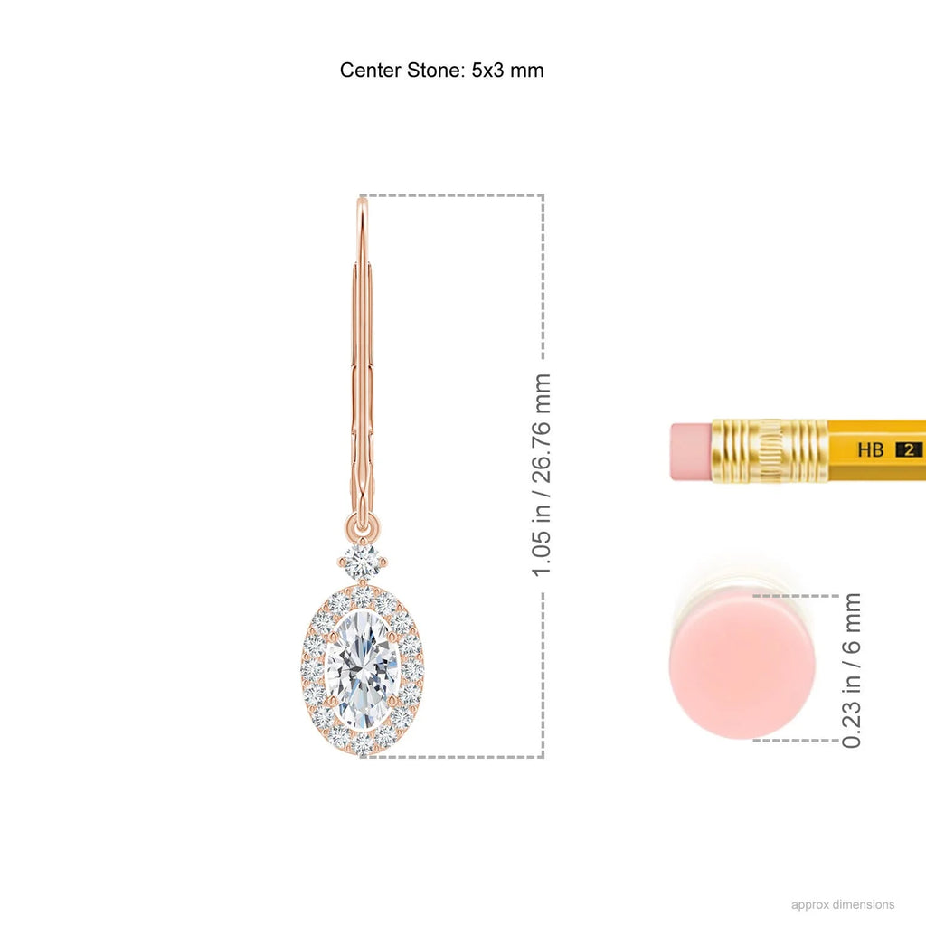 Natural 0.42 Ct. Diamond Drop Earrings in 14K Rose Gold N70452