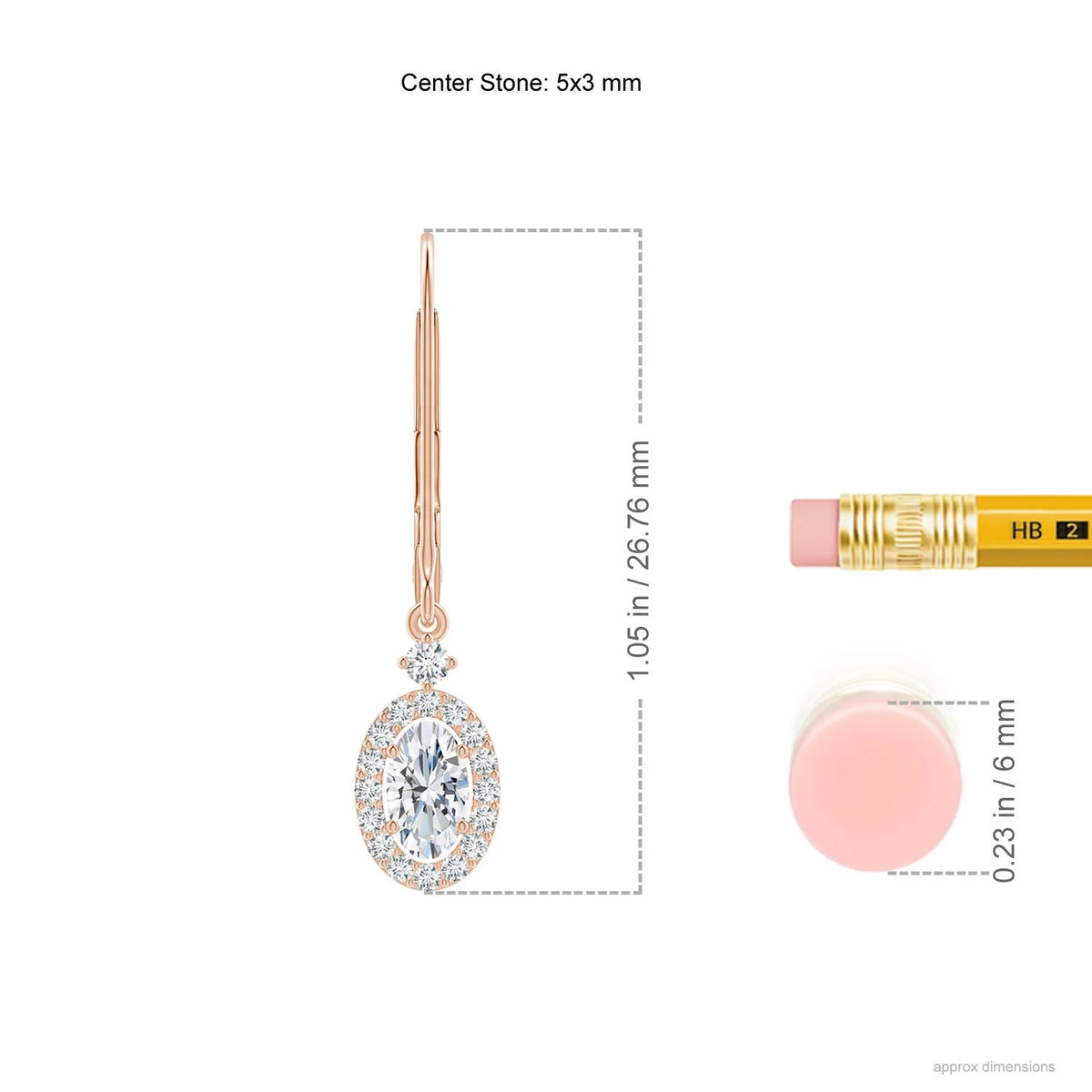 Natural 0.42 Ct. Diamond Drop Earrings in 14K Rose Gold N70452