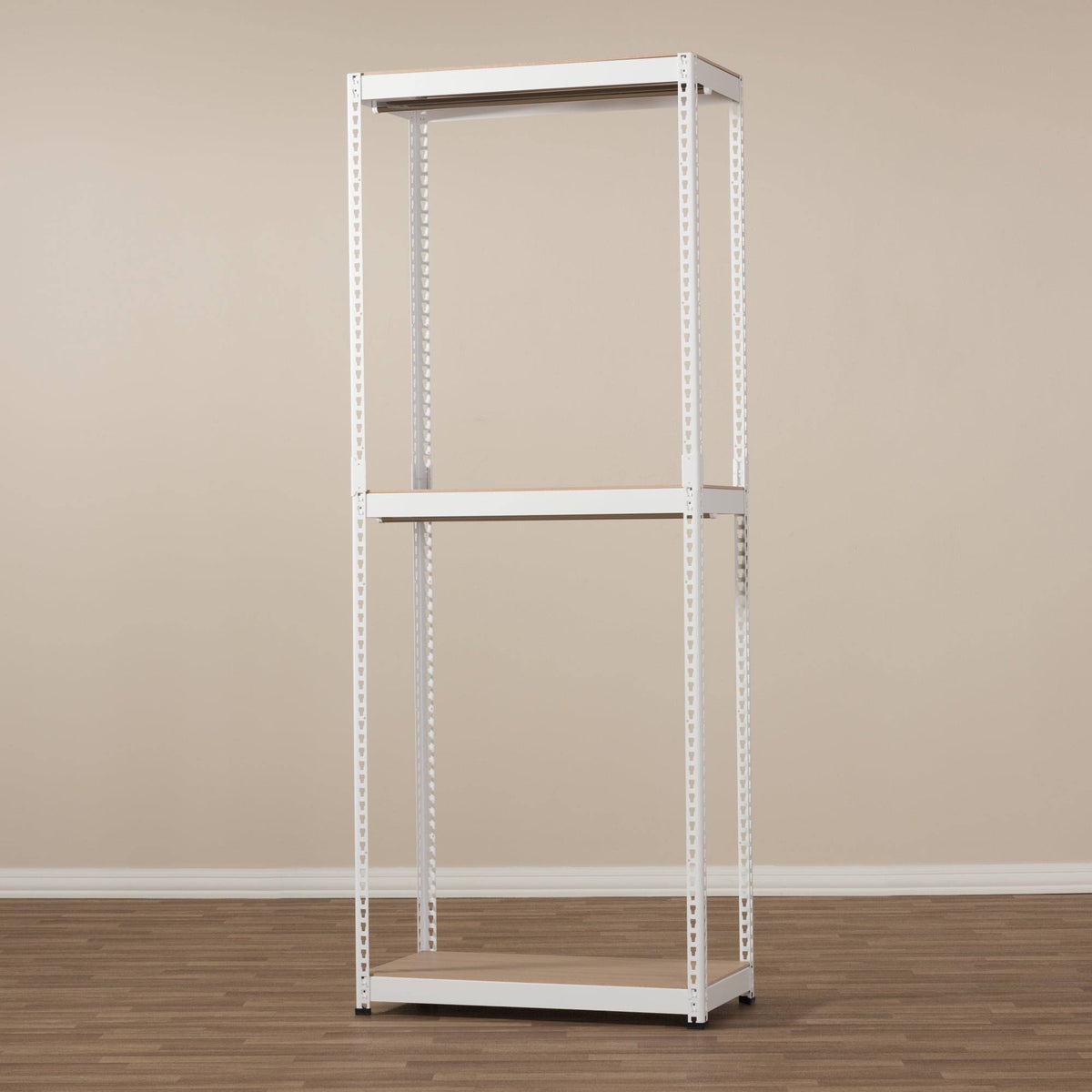 White Metal 3-Shelf Closet Storage Organizer R542
