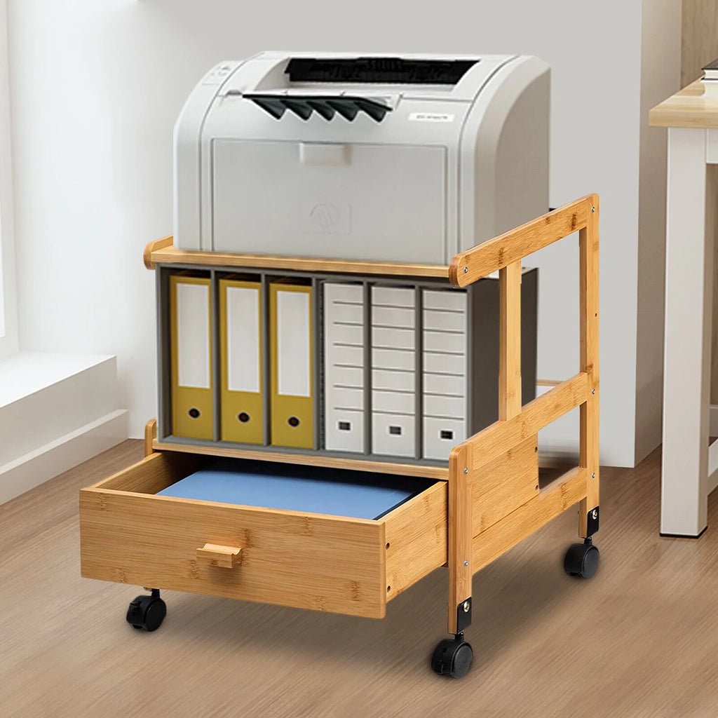 2-Tier Mobile Printer Stand with Wheels Y969260