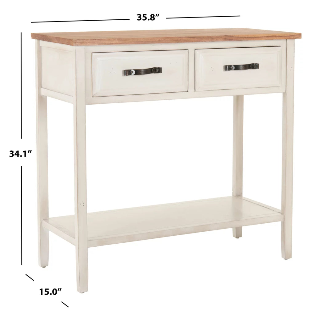 White Console Table With Storage Drawers F14080