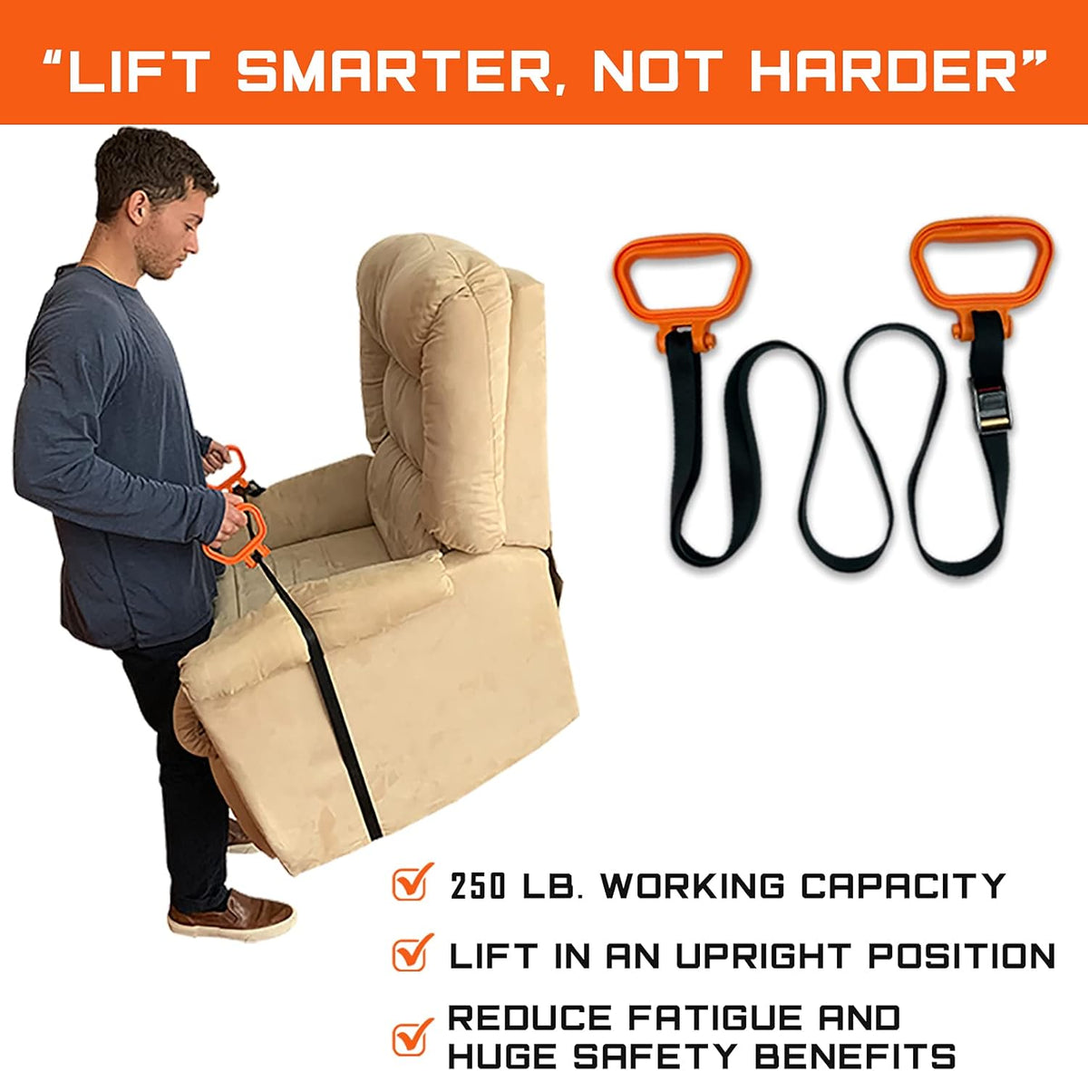 4 Pack Lifting Strap System for Furniture, Appliances, Boxes and Construction Materials U90866