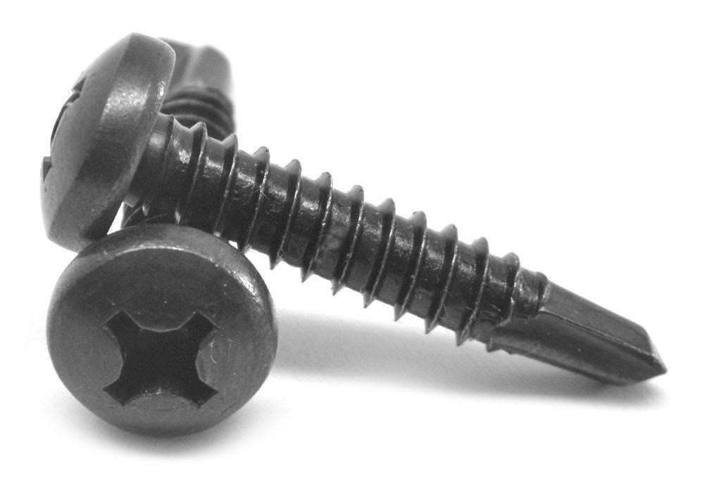 #6-20 x 1/2 Self Drilling Screw Phillips Pan Head Black Zinc Plated T642112