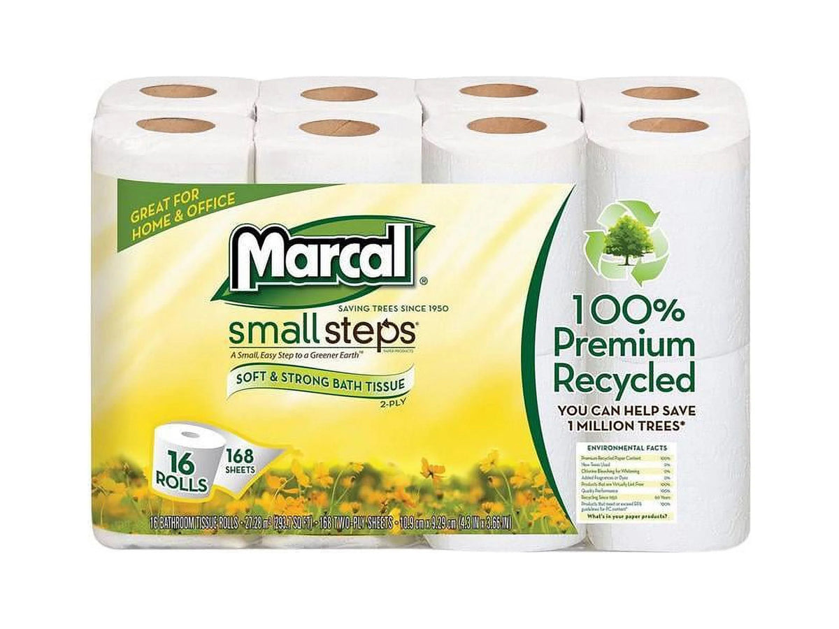 100% Recycled Two-Ply Toilet Paper, White, 96 Rolls Q91852