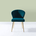 Teal Blue Side Chair with Gold Legs A5319