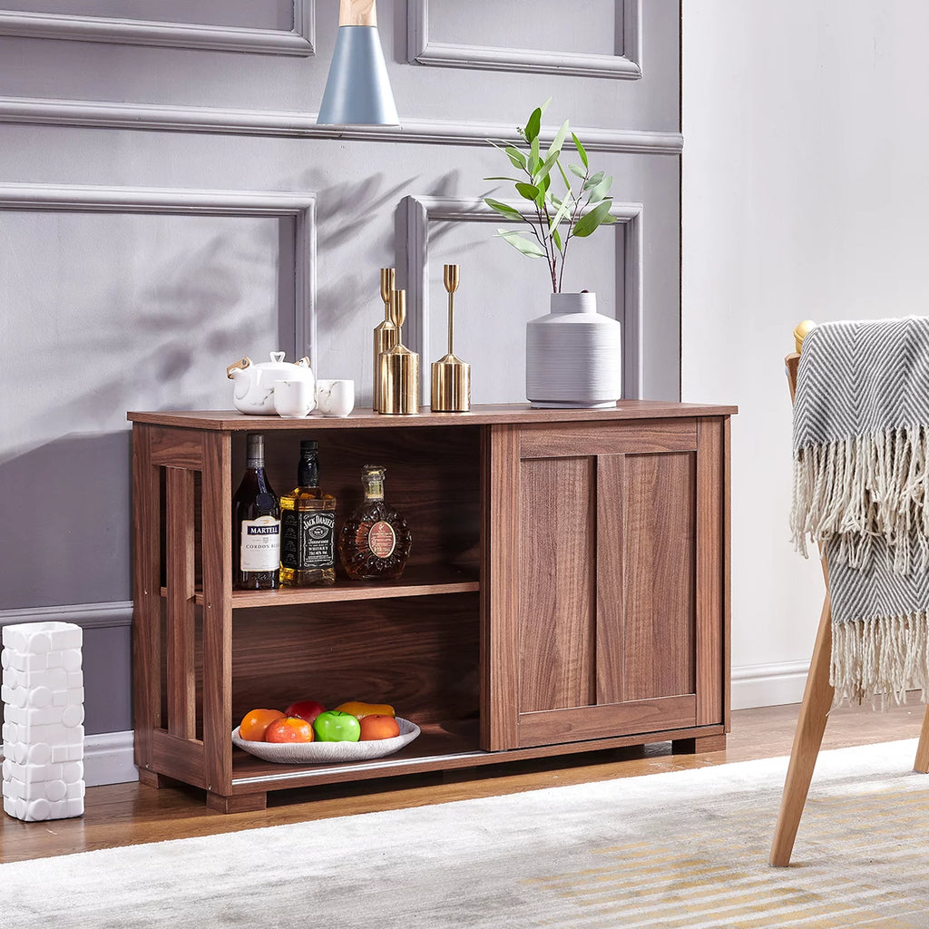 Brown Wood Buffet Table Sideboard Cabinet F8639