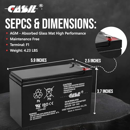12V 7AH Sealed Lead Acid Alarm Battery Y154813