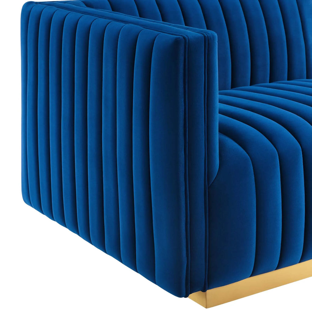 Tufted Performance Velvet 4-Piece Sectional Y72721