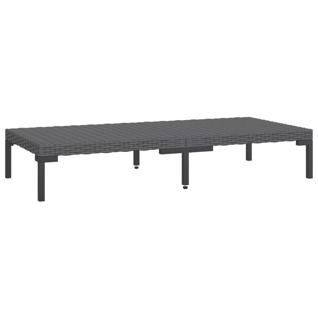Dark Gray Half Round Poly Rattan Patio Coffee Table U24622