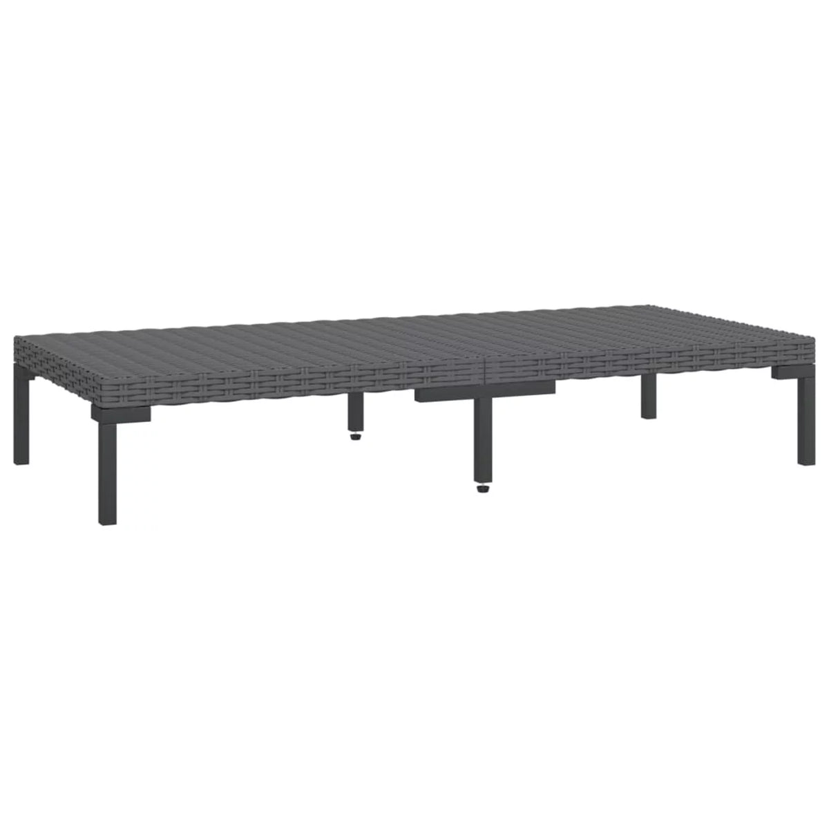 Dark Gray Half Round Poly Rattan Patio Coffee Table U24622