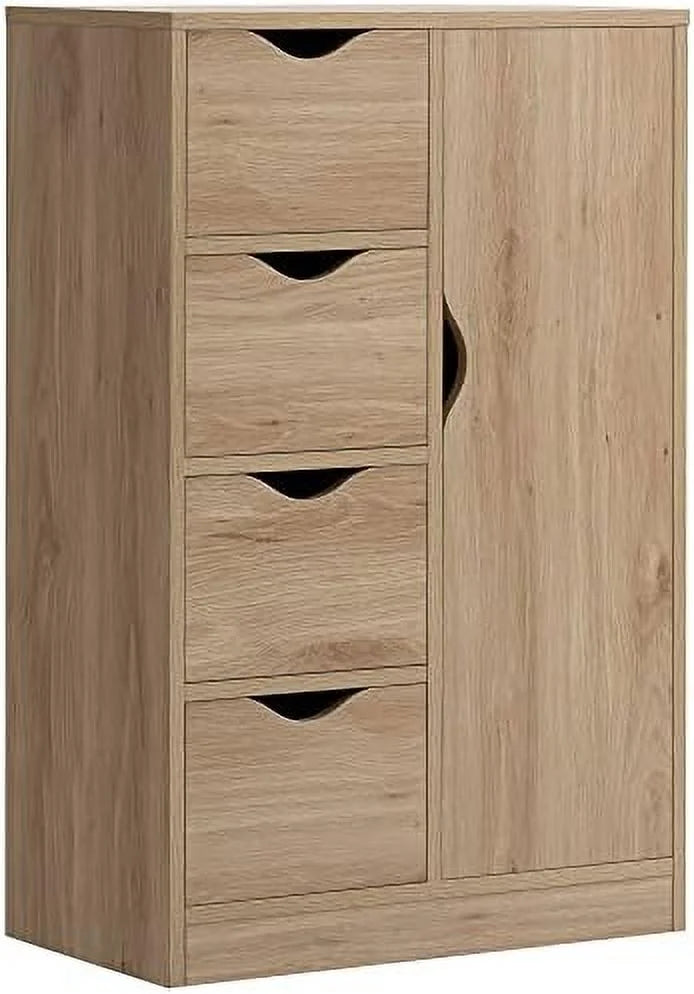 Oak 4 Drawer Bathroom Floor Cabinet C914
