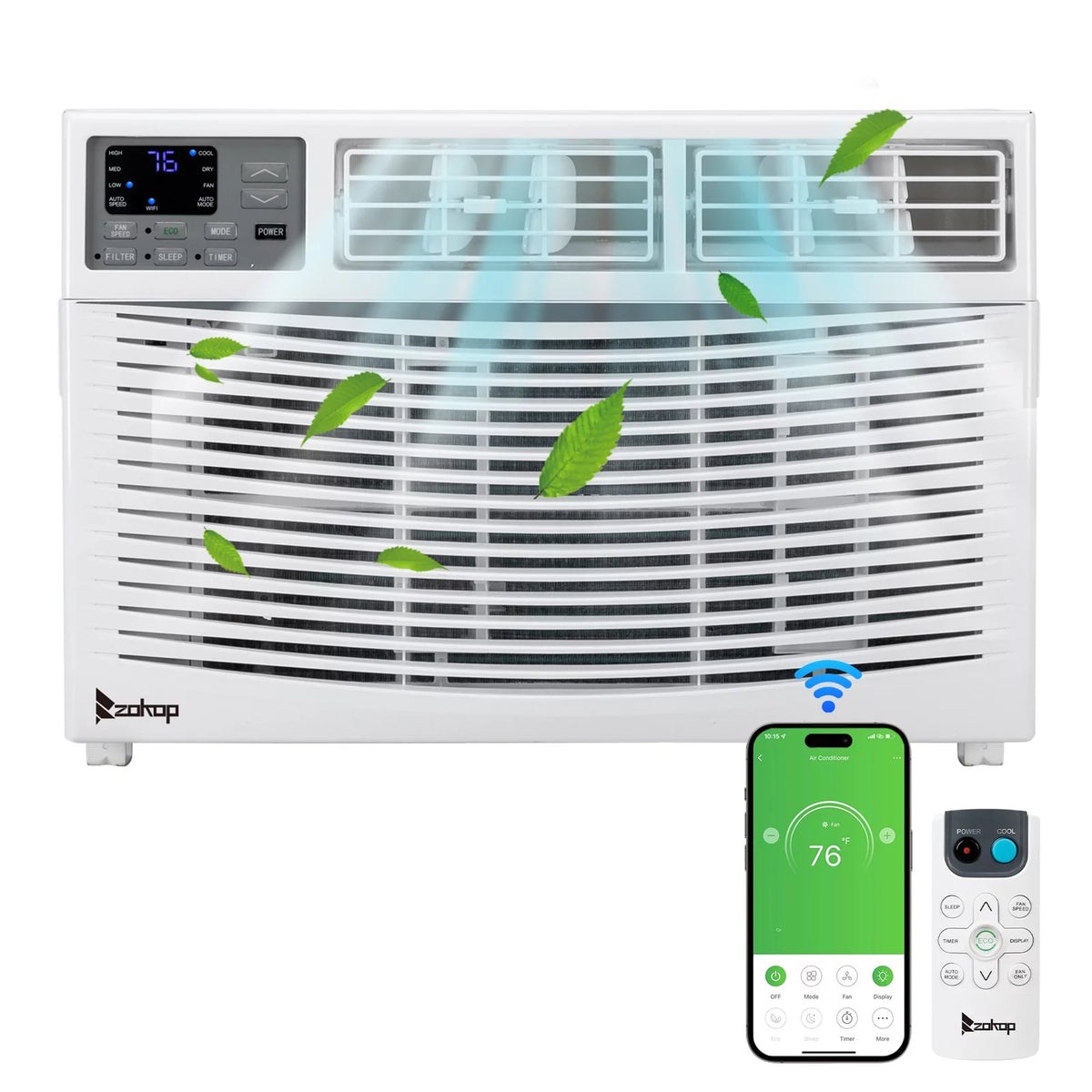 10000BTU Window Air Conditioner with WiFi and Eco Mode, White S544679