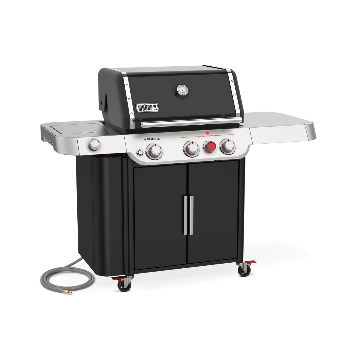 Black 3-Burner Natural Gas Grill with Side Burner P85344