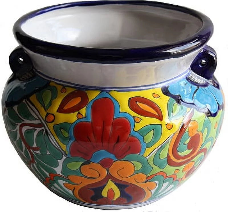 Rainbow Mexican Talavera Ceramic Garden Pot U217