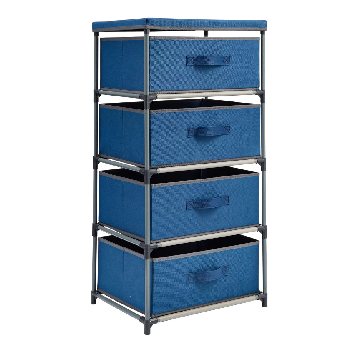 4-Tier Tall Dresser with Drawers Navy Blue X1486