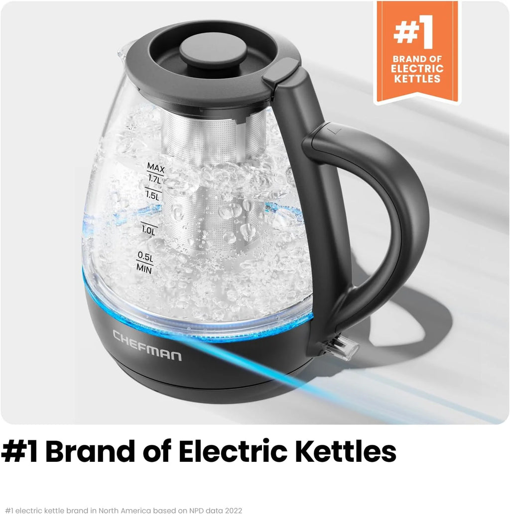 1.7L Electric Glass Kettle with Tea Infuser F9296