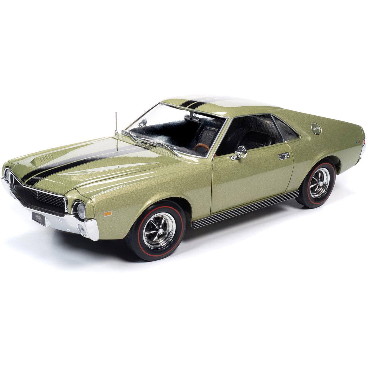 1968 AMC AMX Hardtop Light Green Metallic with Black Stripes Muscle Car H3331