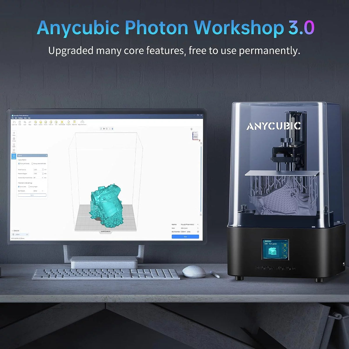 LCD 4K Resin 3D Printer with 5 KG UV Resin O43302