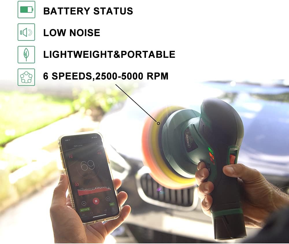Cordless Car Buffer Polisher with 12V Lithium Rechargeable Battery Brushless Polisher E40162