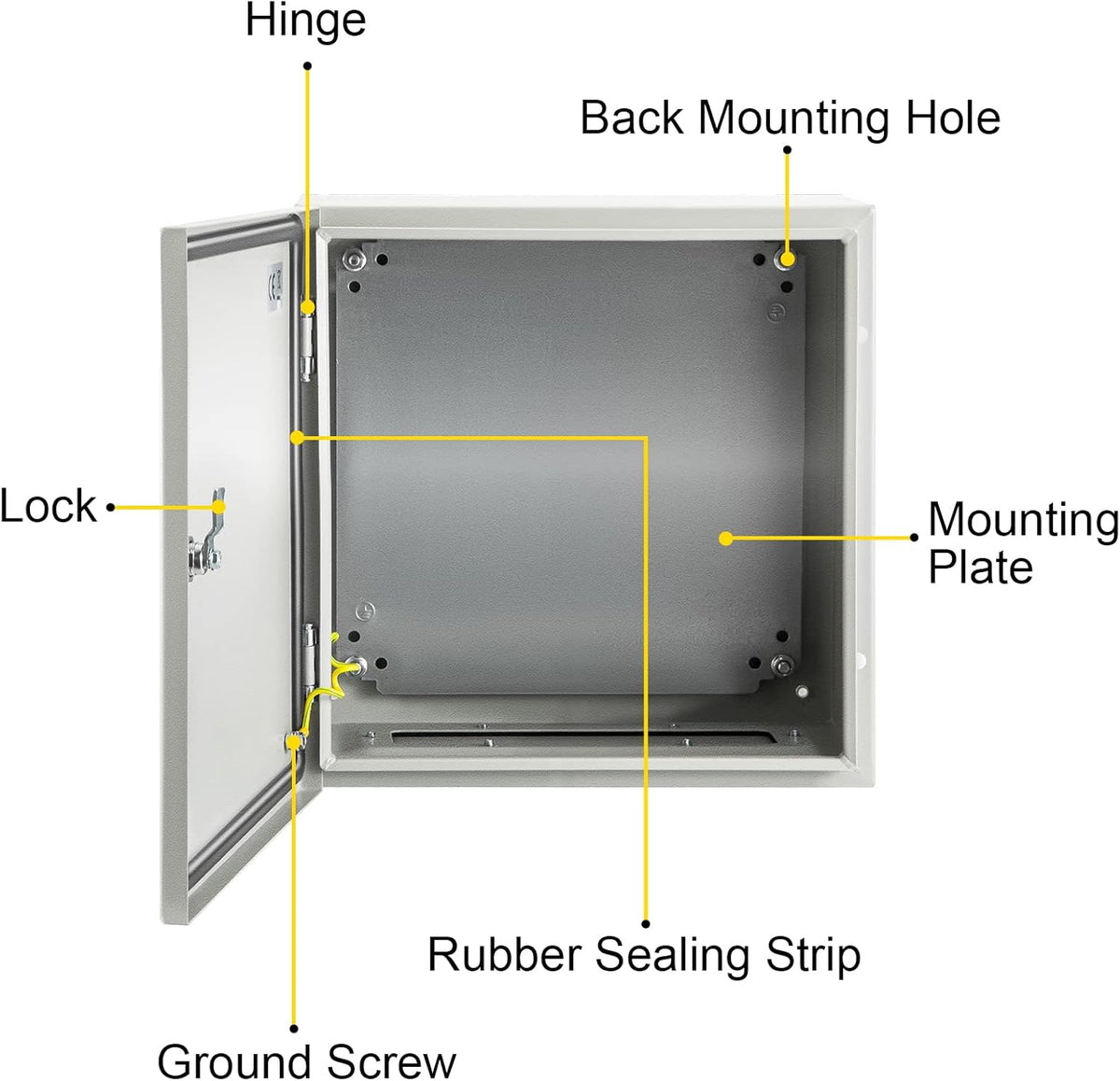 16 x 16 x 8 Inches Wall Mounted Waterproof Mild Steel Electrical Enclosure R340420