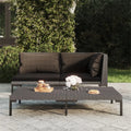 Dark Gray Half Round Poly Rattan Patio Coffee Table U24622