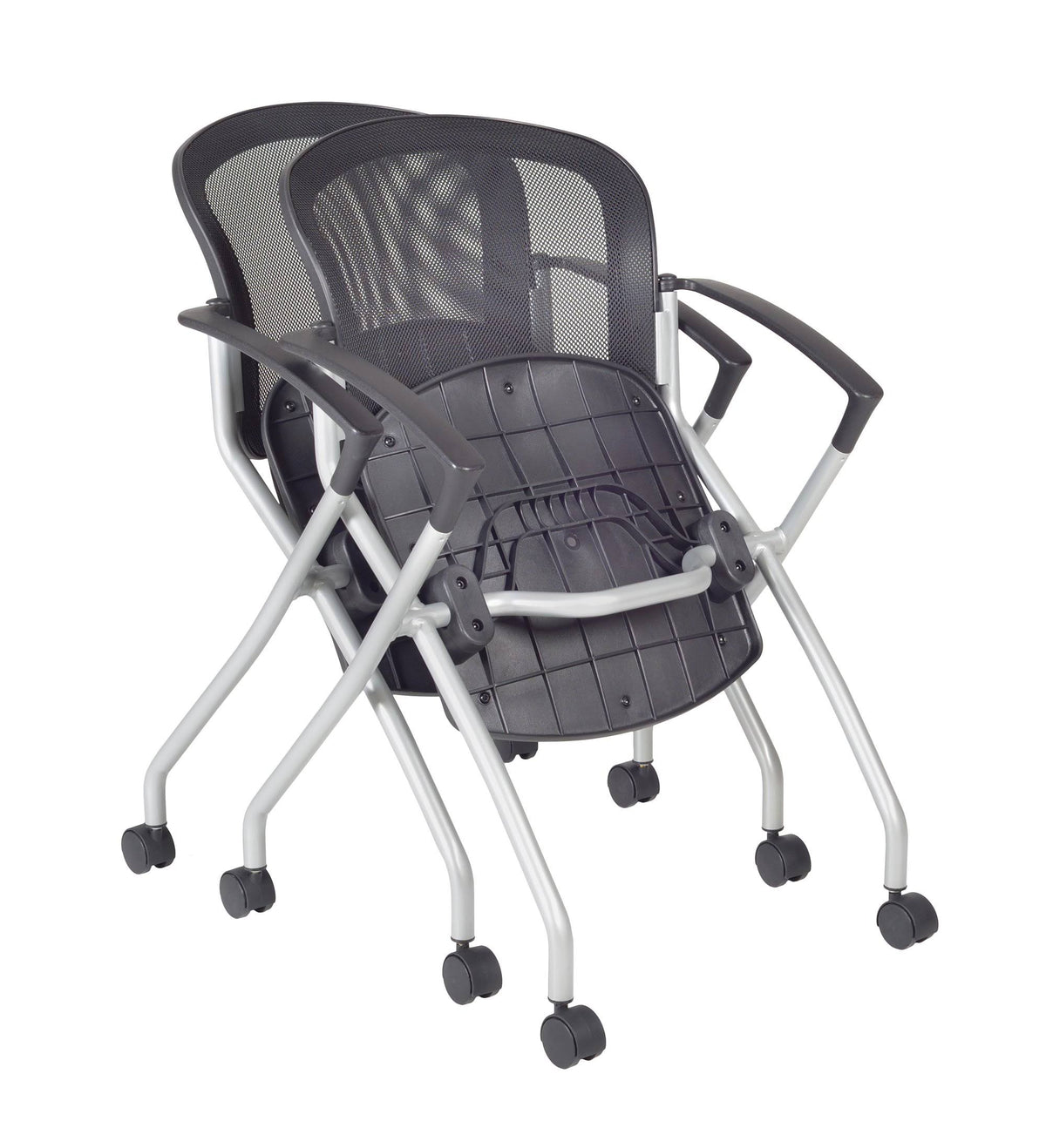 Mocha Walnut Training Table and 2 Nesting Chairs B298