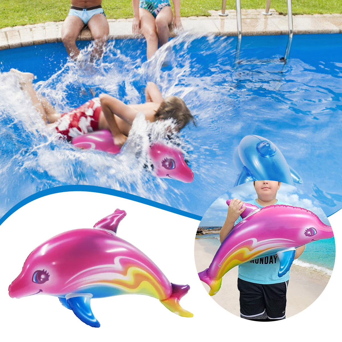 Inflatable Dolphin Pool Toy Q7658