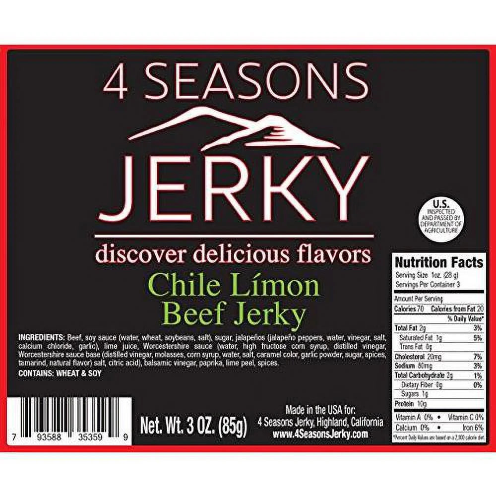 Chile Limon Carne Asada Jerky 3 Pack 2.75 Oz J1137