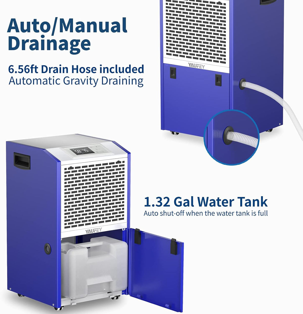 155 Pints Dehumidifier with Drain Hose, Auto Defrost I43499