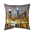 Texturized Skyscrapers by Night Double Sided Print Outdoor Pillow Cover H87465