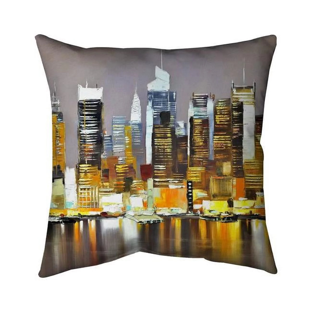 Texturized Skyscrapers by Night Double Sided Print Outdoor Pillow Cover H87465