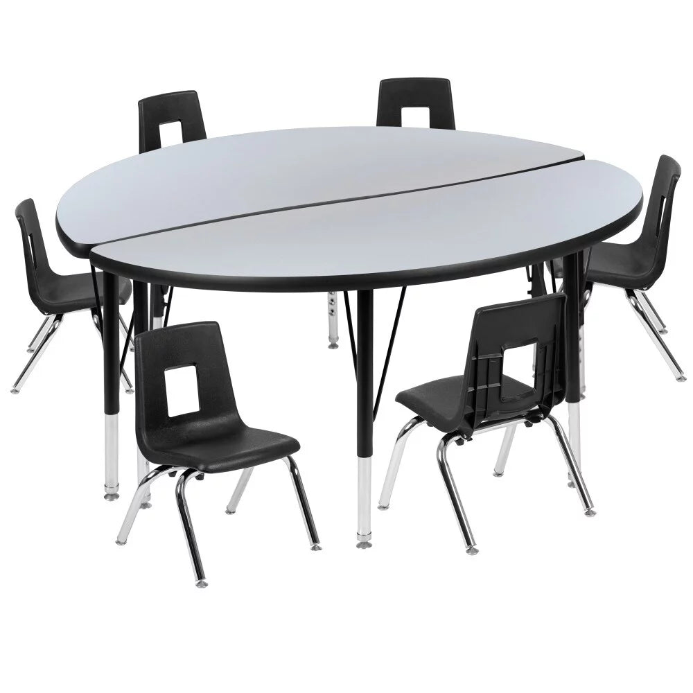 47.5" Grey Activity Table Set with Stack Chairs O95721