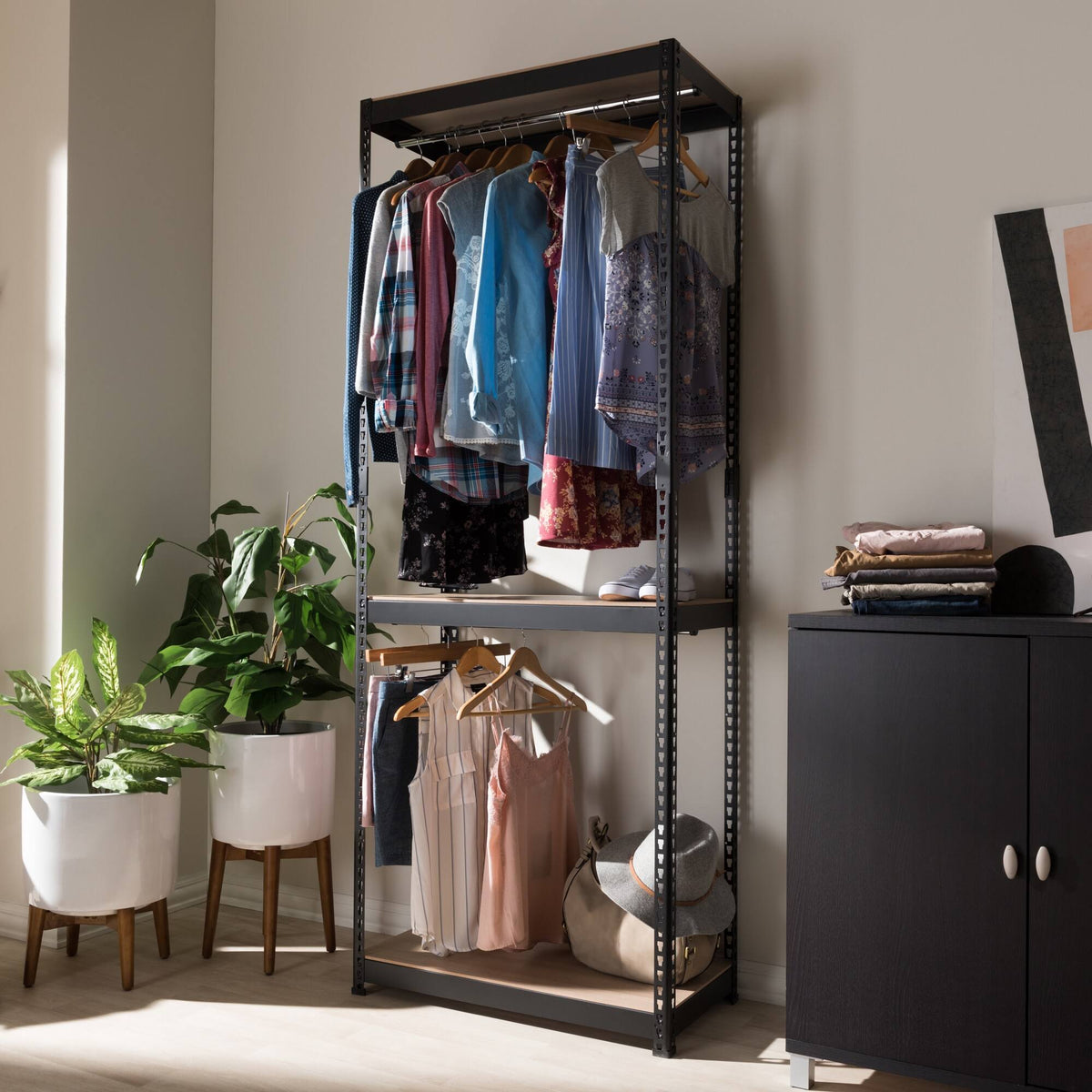 White Metal 3-Shelf Closet Storage Organizer R542