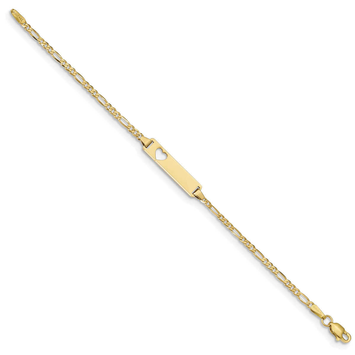 14 Karat Yellow Gold Heart Link Bracelet T6663