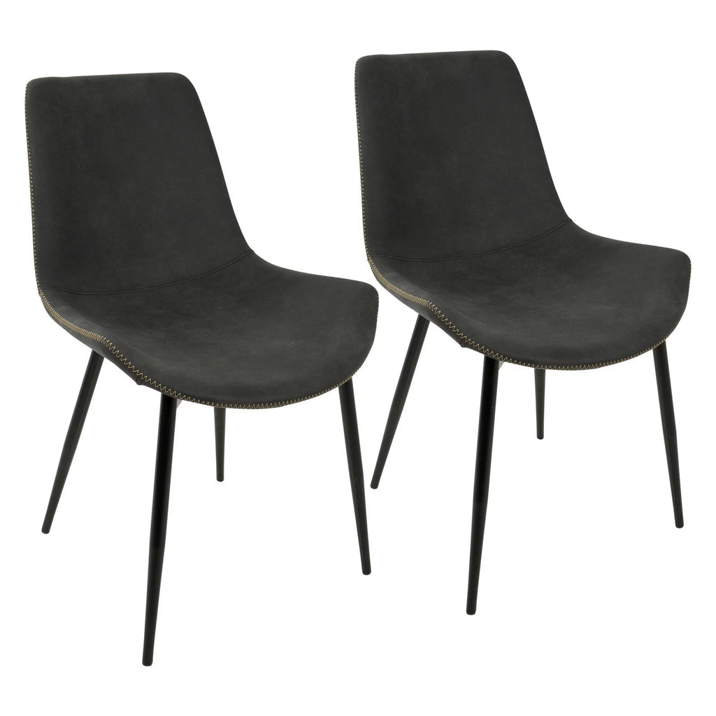 Black Gray Set Of 2 Dining Chairs H6641