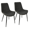 Black Gray Set Of 2 Dining Chairs H6641