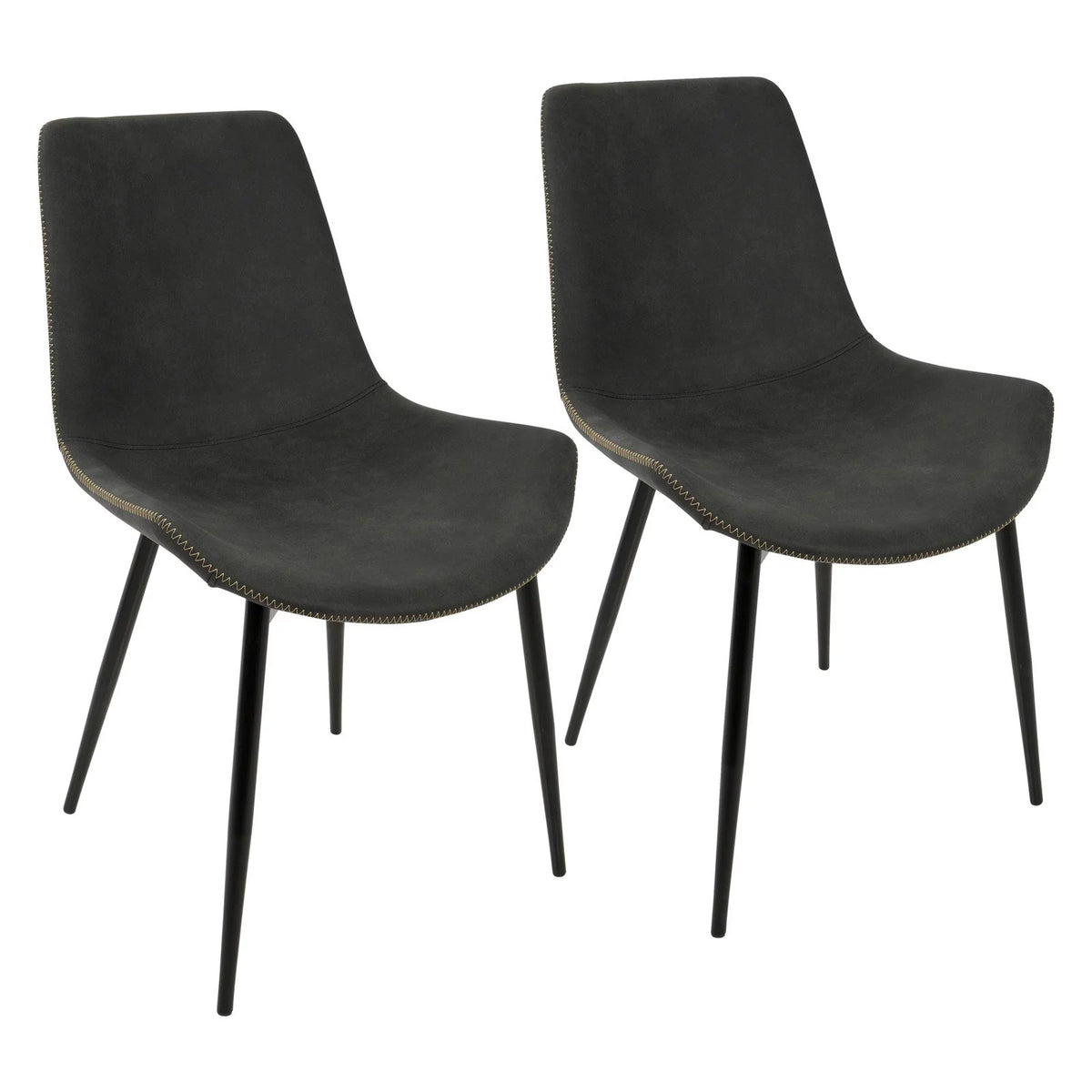 Black Gray Set Of 2 Dining Chairs H6641