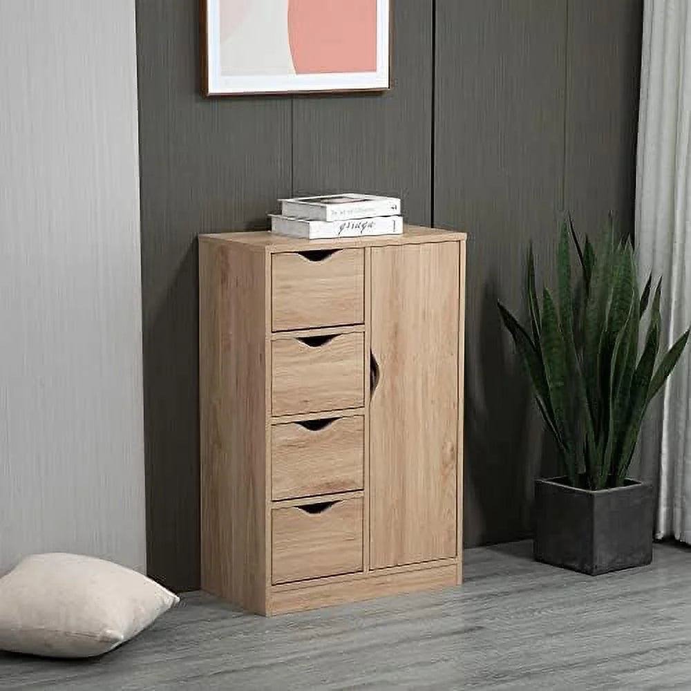Oak 4 Drawer Bathroom Floor Cabinet C914