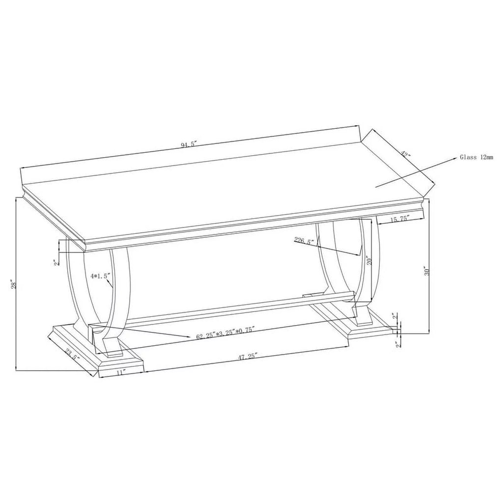 Rectangle Dining Table White and Chrome G359