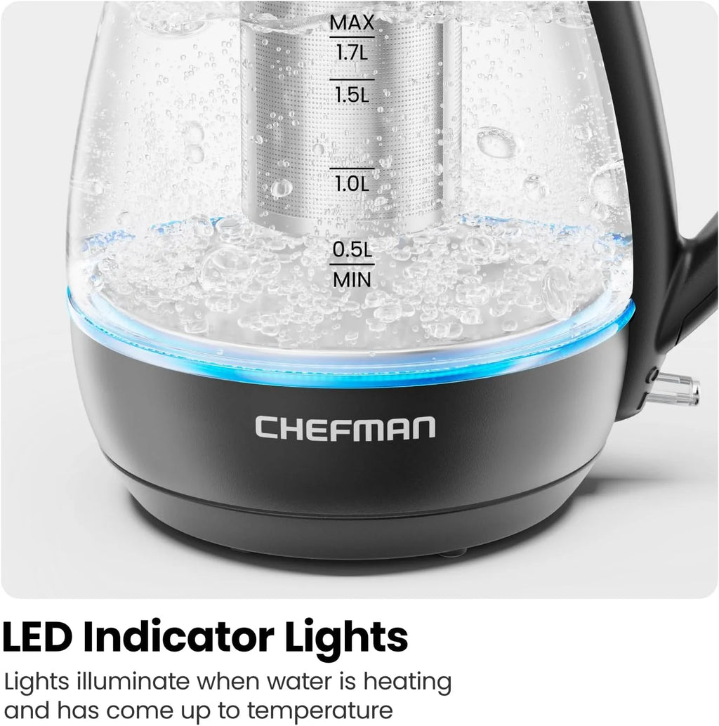 1.7L Electric Glass Kettle with Tea Infuser F9296