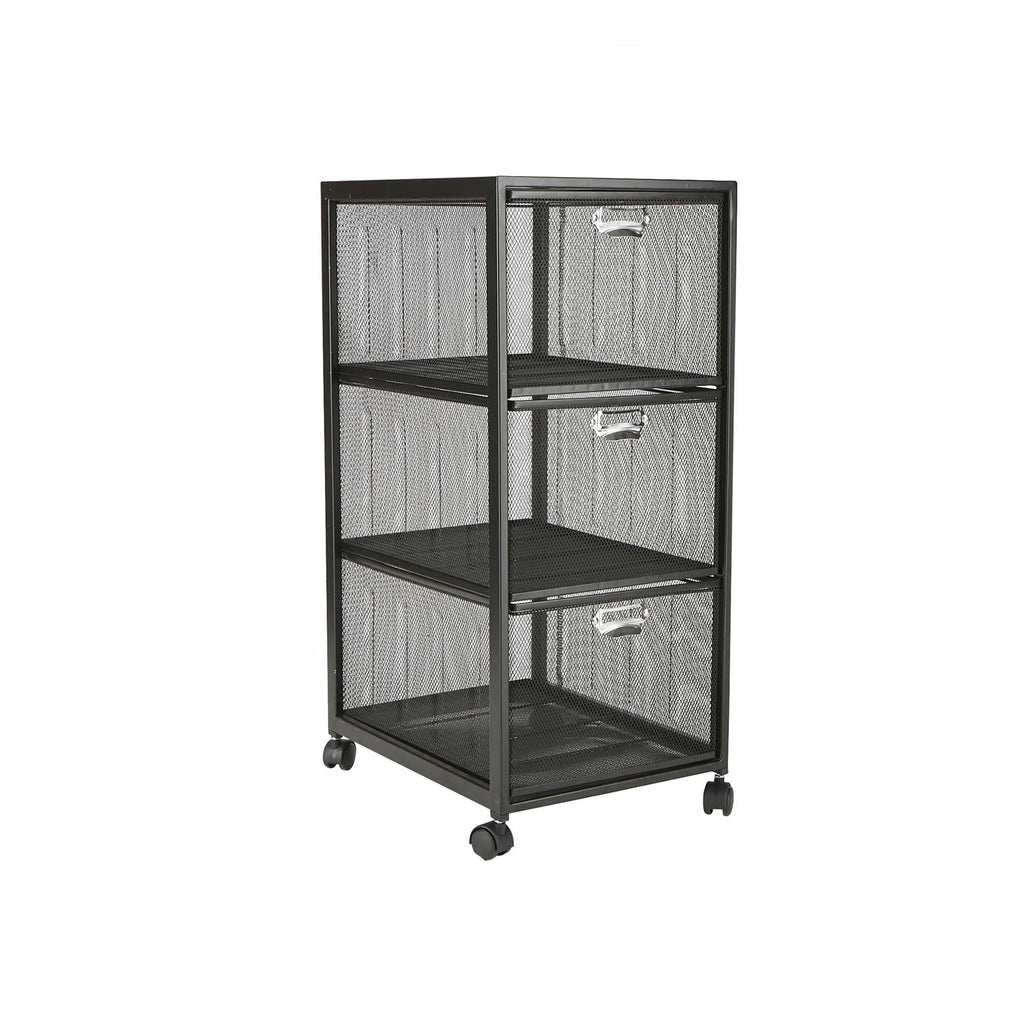 Rolling Utility Cart with 3 Drawers, Black U430017