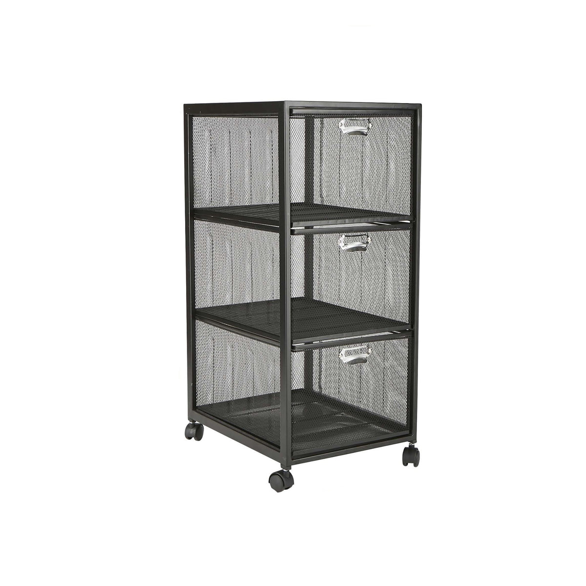 Rolling Utility Cart with 3 Drawers, Black U430017
