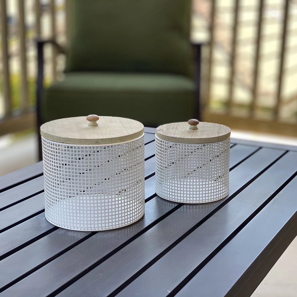Iron Mesh Decorative Canisters 2 Piece Set A48610