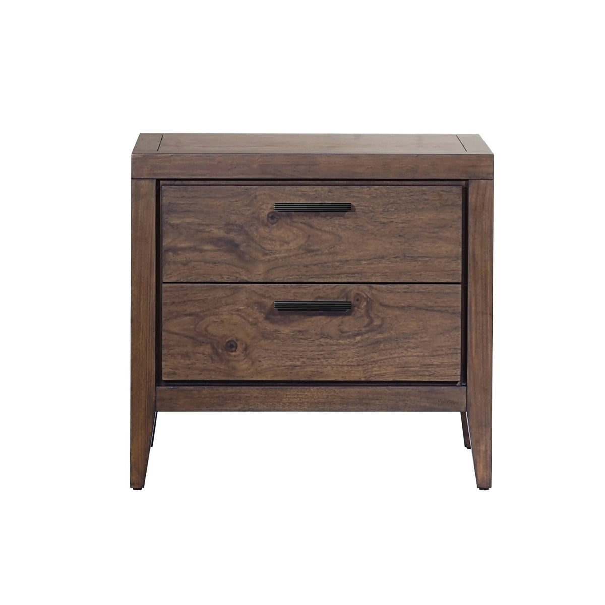 Two Drawer Walnut Nightstand Z60229