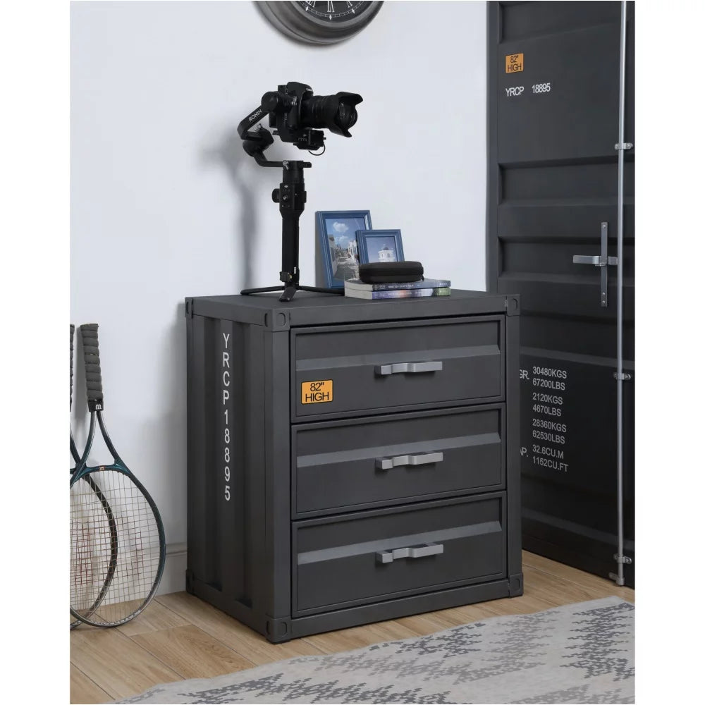 3-Drawer Chest Gunmetal Finish Y514188
