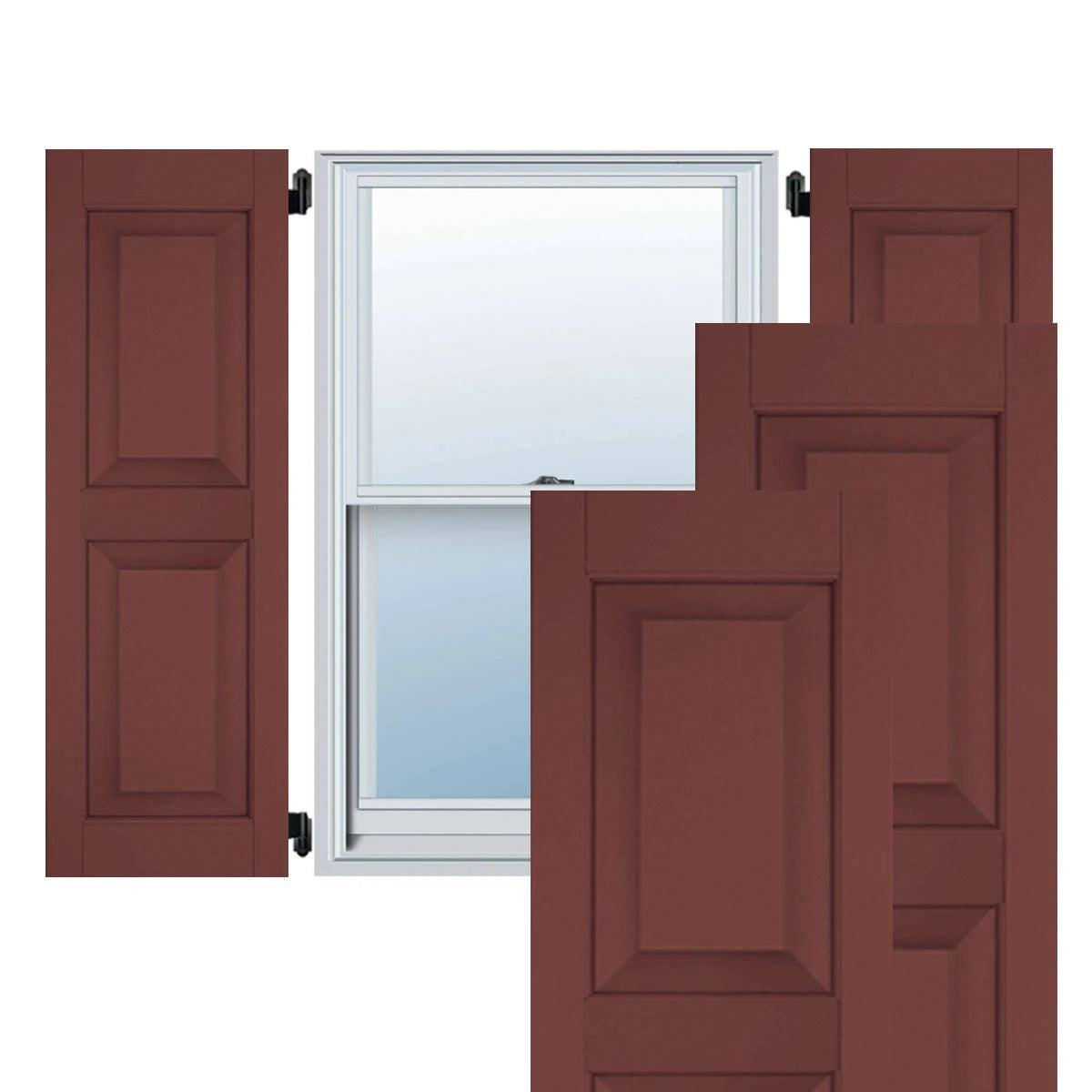 12 in. x 47 in. Exterior Real Wood Pine Raised Panel Shutters Pair V141