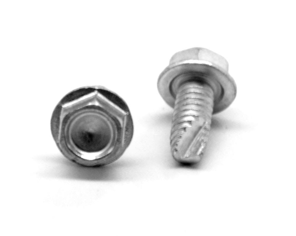 #10-24 x 1/2 Coarse Thread Cutting Screw Hex Washer Head Zinc Plated M32169