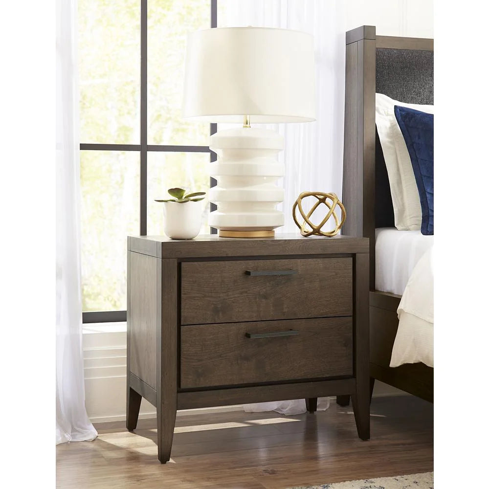 Two Drawer Walnut Nightstand Z60229