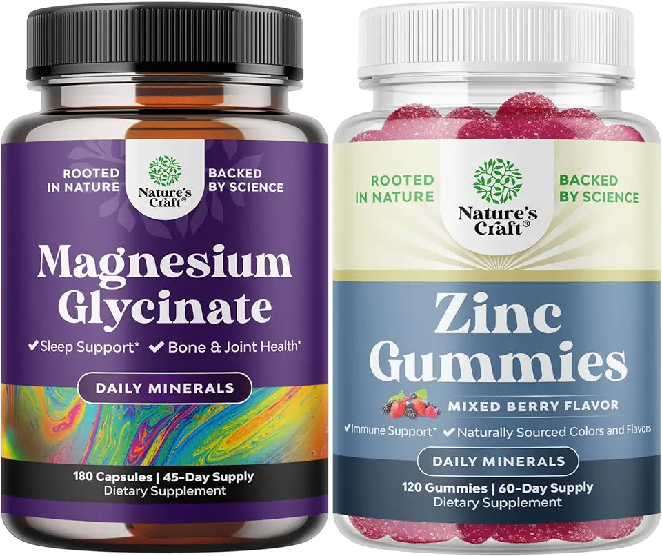 Pure Magnesium Glycinate 400mg Zinc Gummies for Adults X939