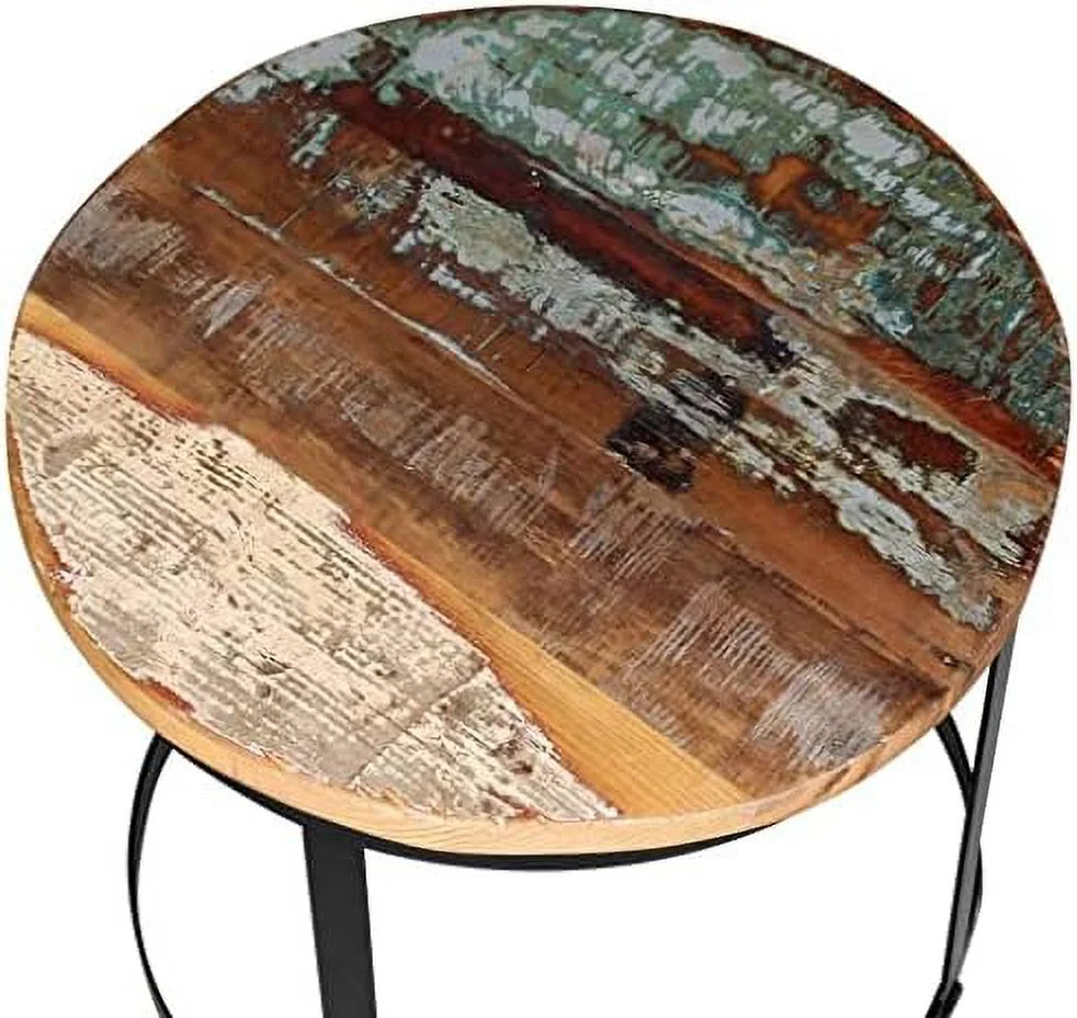 Round Two Piece Coffee Table Set Reclaimed Wood L820